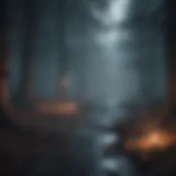 Eerie atmosphere in a haunted game setting