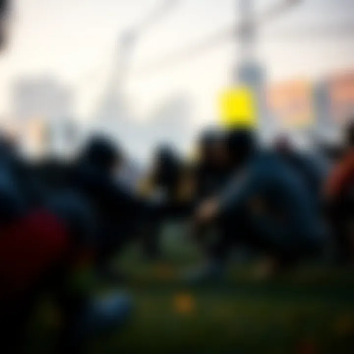 A dynamic scene illustrating player collaboration in a game