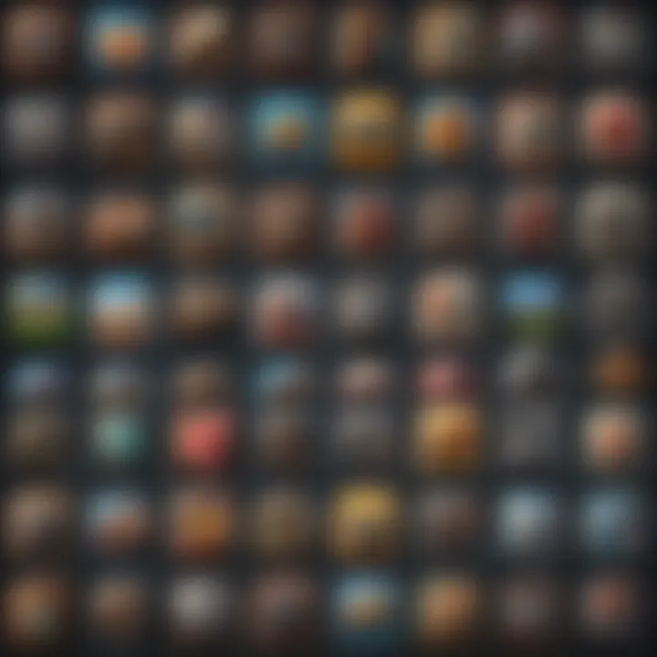 A collage of popular game app icons representing various genres