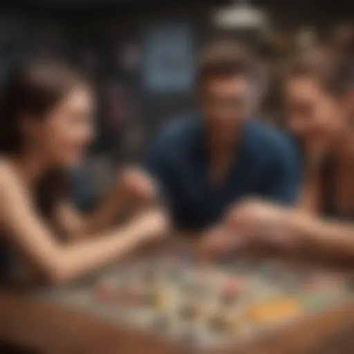 Couples playing a board game together