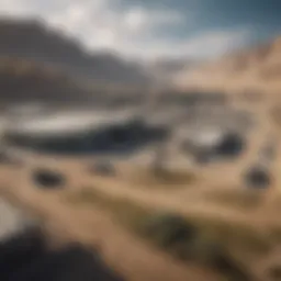 Strategic military base layout showcasing resource management