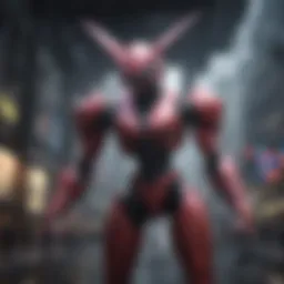 Artistic interpretation of Genesect in a futuristic landscape