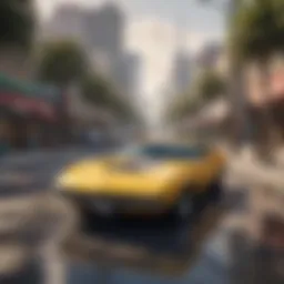 A digital landscape showcasing the expansive open world of Grand Theft Auto.