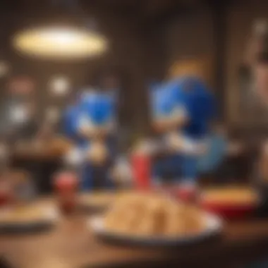 Social media influencers engaging with Sonic's gaming-themed promotional event