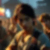 A captivating scene from an interactive story game showcasing character choices