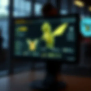 A digital interface displaying scanned Pokémon attributes