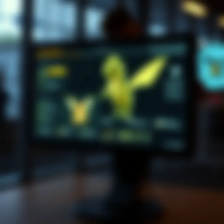 A digital interface displaying scanned Pokémon attributes
