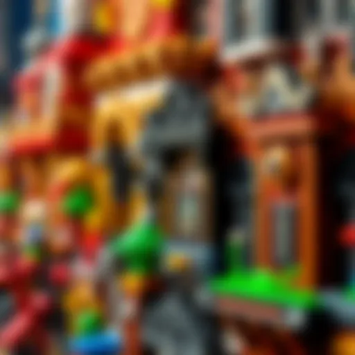 A vibrant display of Kingdom Hearts LEGO set pieces showcasing intricate details