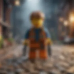 A vibrant scene from a LEGO game showcasing dynamic characters and environments
