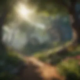 A vivid landscape showcasing a virtual world in an MMORPG beta.