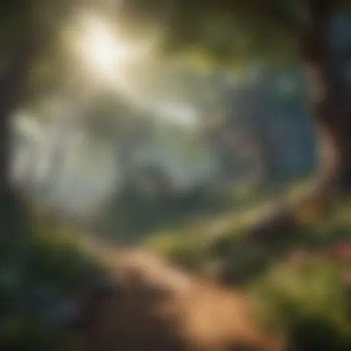 A vivid landscape showcasing a virtual world in an MMORPG beta.