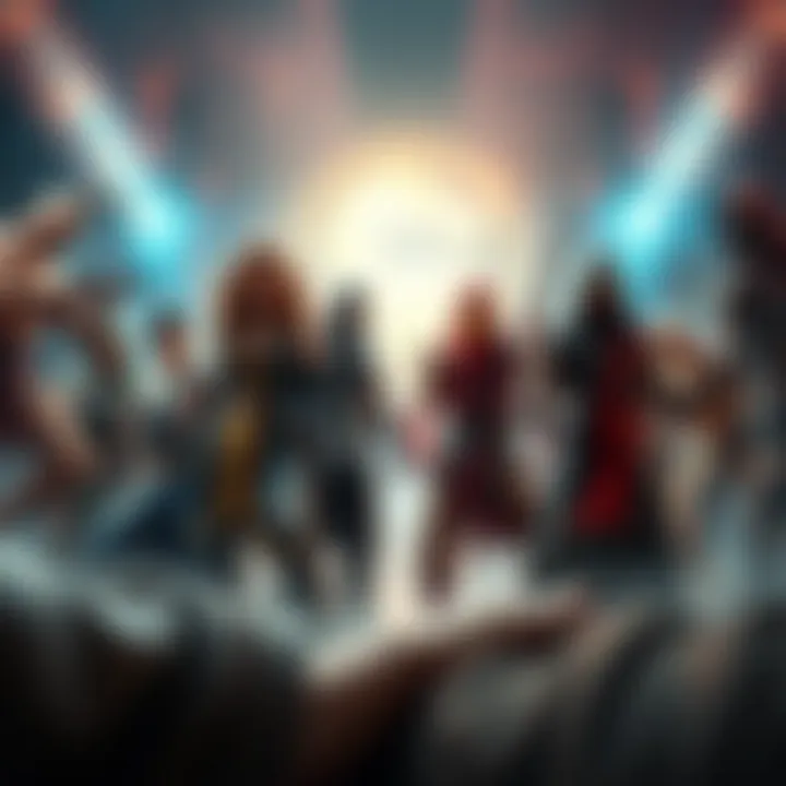 A dynamic illustration showcasing iconic Mortal Kombat characters in a crossover setting