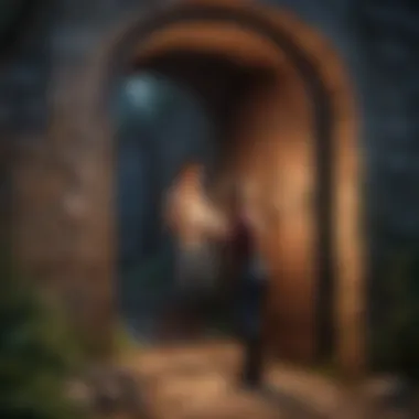 Illustration of a player character unlocking a secret portal with a gift code