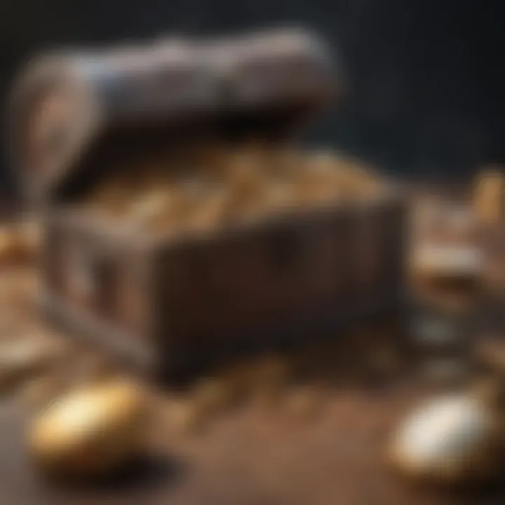 Illustration depicting a treasure chest overflowing with exclusive rewards