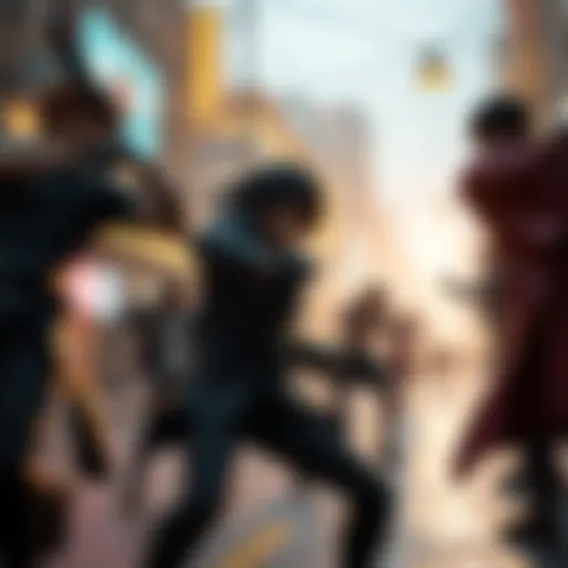 Dynamic Battle Scene Dynamic battle scene showcasing characters in action