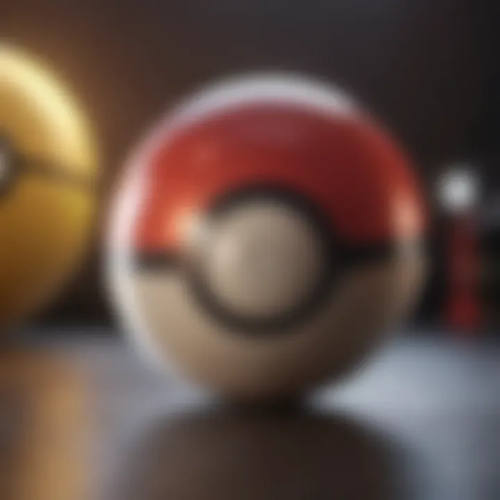 A close-up of a Pokémon ball opening with a glow