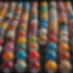 An array of different types of Pokémon balls displayed artfully