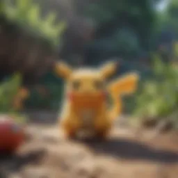 A vibrant scene of various Pokémon in an online game environment