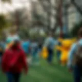 Pokémon Go: Community Exploration A vibrant scene of Pokémon Go players exploring a city park.