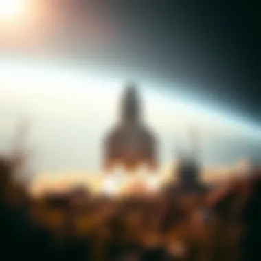 An artistic depiction of the cultural impact of rocket ship games