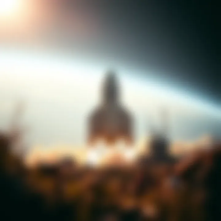 An artistic depiction of the cultural impact of rocket ship games