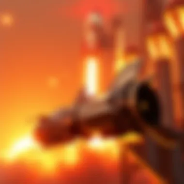 Illustration of a futuristic rocket ship ready for launch