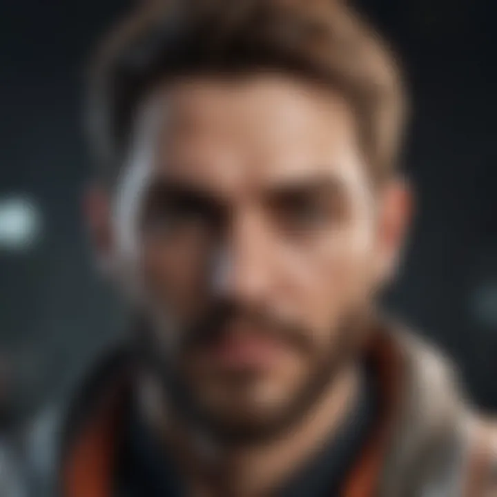 Character customization interface on MacBook Pro