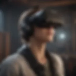 Virtual reality headset showcasing immersive gaming experience