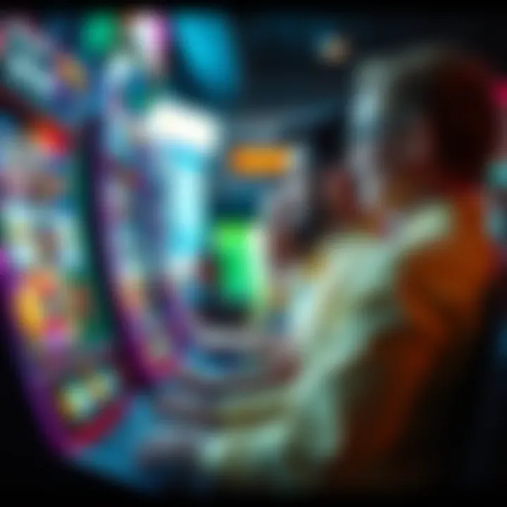 Players enjoying the Silver Sword slot machine experience in a vibrant gaming environment.