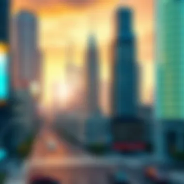 Infographic representing the societal impacts of city-building games.