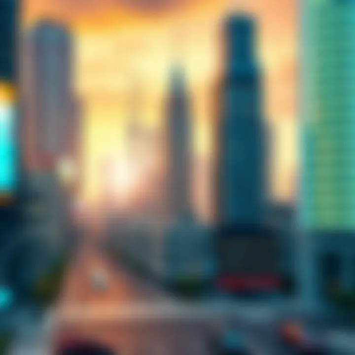 Infographic representing the societal impacts of city-building games.