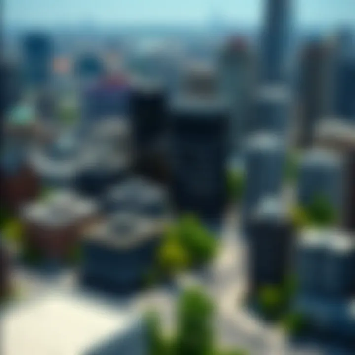 A beautifully designed urban landscape in SimCity 2013 showcasing detailed architecture.
