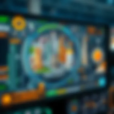 An intricate user interface displaying gameplay mechanics