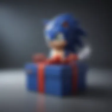 A beautifully wrapped Sonic the Hedgehog gift box ready for giving