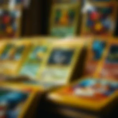 A close-up of a Pokémon card collection