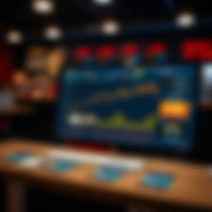 A digital screen displaying Pokémon card price trends