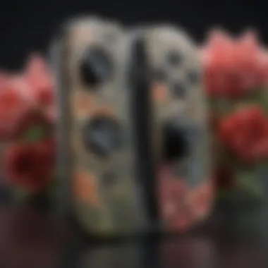 Custom-designed special Joy-Con featuring intricate floral patterns