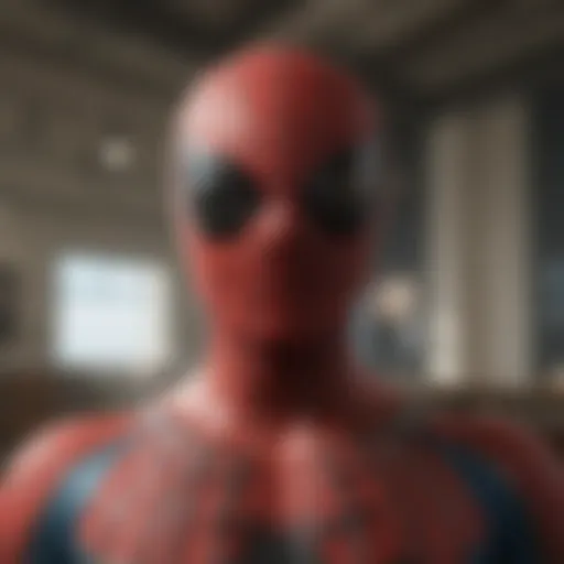Virtual reality interface showcasing Spider-Man: No Way Home