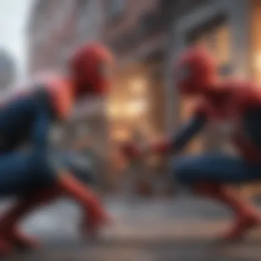 Spiderman facing off against a formidable foe