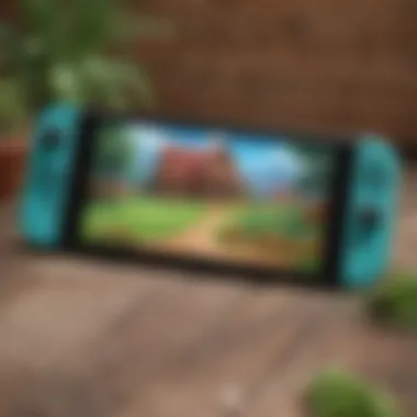 A close-up of the Nintendo Switch displaying Stardew Valley gameplay