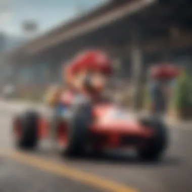 Super Mario Kart racing action with iconic characters