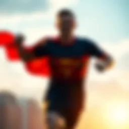 Dynamic design of superhero running shirt