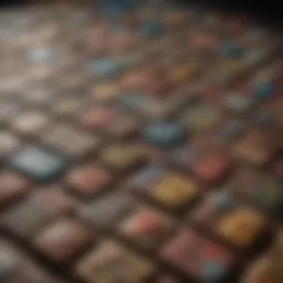 A vibrant assortment of traditional game tiles spread out on a table