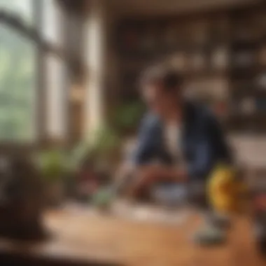 Collector's Delight: Pokémon Elite Trainer Box A collector examining a Pokémon Elite Trainer Box in a cozy, well-lit environment.
