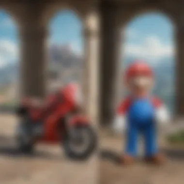 A side-by-side comparison of classic and modern Mario game graphics