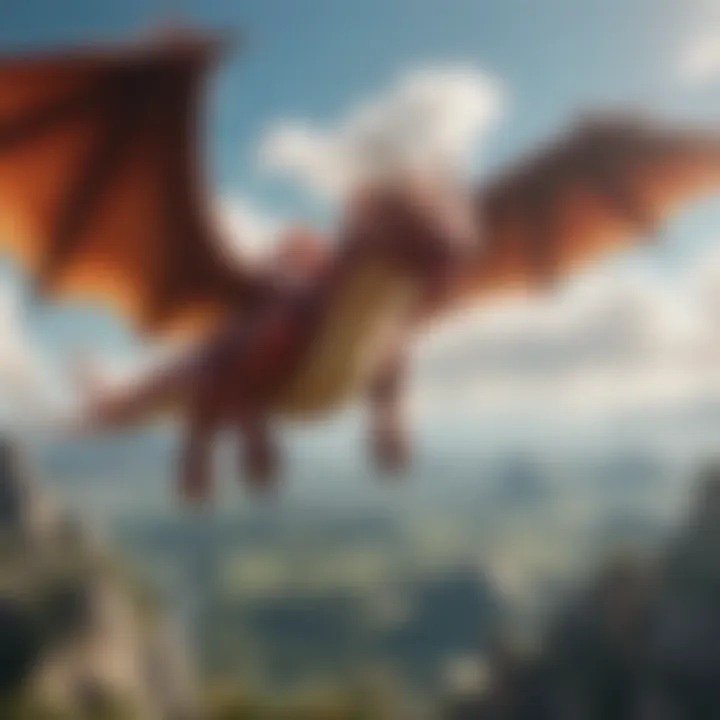 Majestic Dragon Pokemon soaring through the sky