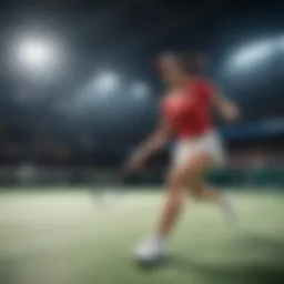 Vibrant tennis court scene showcasing gameplay