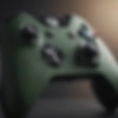 A detailed view of the Xbox One controller highlighting its ergonomic features.