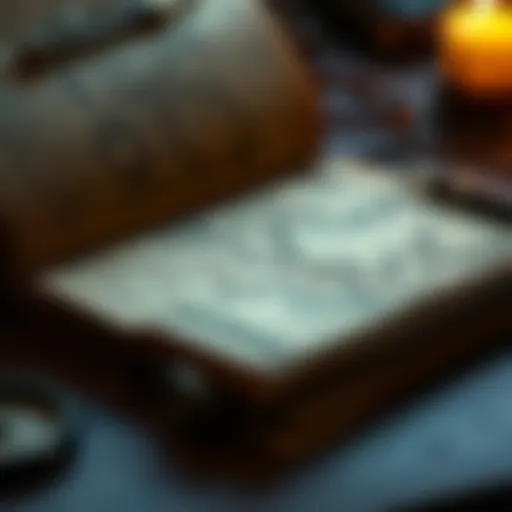 An intricate D&D quest book filled with maps and notes