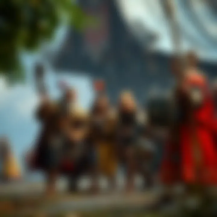 Community Collaboration in WoW Classic Mobile An engaging community interaction scene, featuring players collaborating in a quest within WoW Classic Mobile.